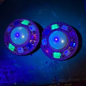 Colorful Vintage Uranium Glass Clip-On Earrings